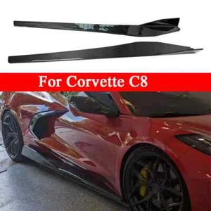 For 2020-2023 Corvette C8 2-Door 5VM Side Skirts Extension Lip Panel Carbon Look - Picture 1 of 10