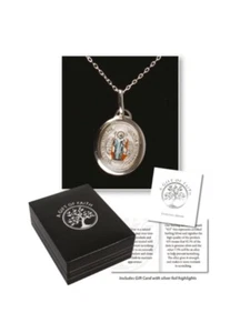 Sterling Silber Halskette mit St Benedikt Medaille - Bild 1 von 1