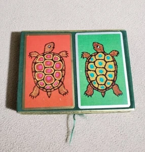Vtg Turtle Double Deck Pinochle Cards, Congress Cel-U-Tone Finish. Games - Picture 1 of 6