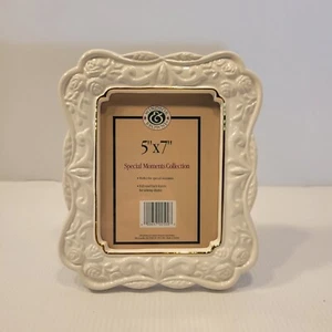 Windsor & Browne Special Moments Collection 5"x7" Photo Frame White Ceramic 1994 - Picture 1 of 2