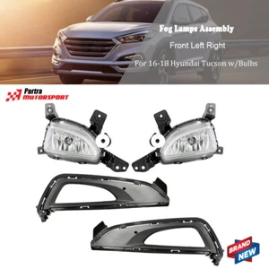 Pair Fog Lamps Assembly w/Cover For 16-18 Hyundai Tucson 1.6L Driver+Passenger - Imagen 1 de 10