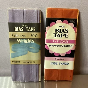 Set Of 2 J&P Coats & Wrights Wide Bias Tape 3 Yds 135C Tango 51 Lavender - Picture 1 of 3