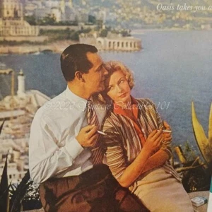 1959 Oasis Cigarettes Couple Monte Carlo Coast photo art decor vintage print ad - Picture 1 of 12