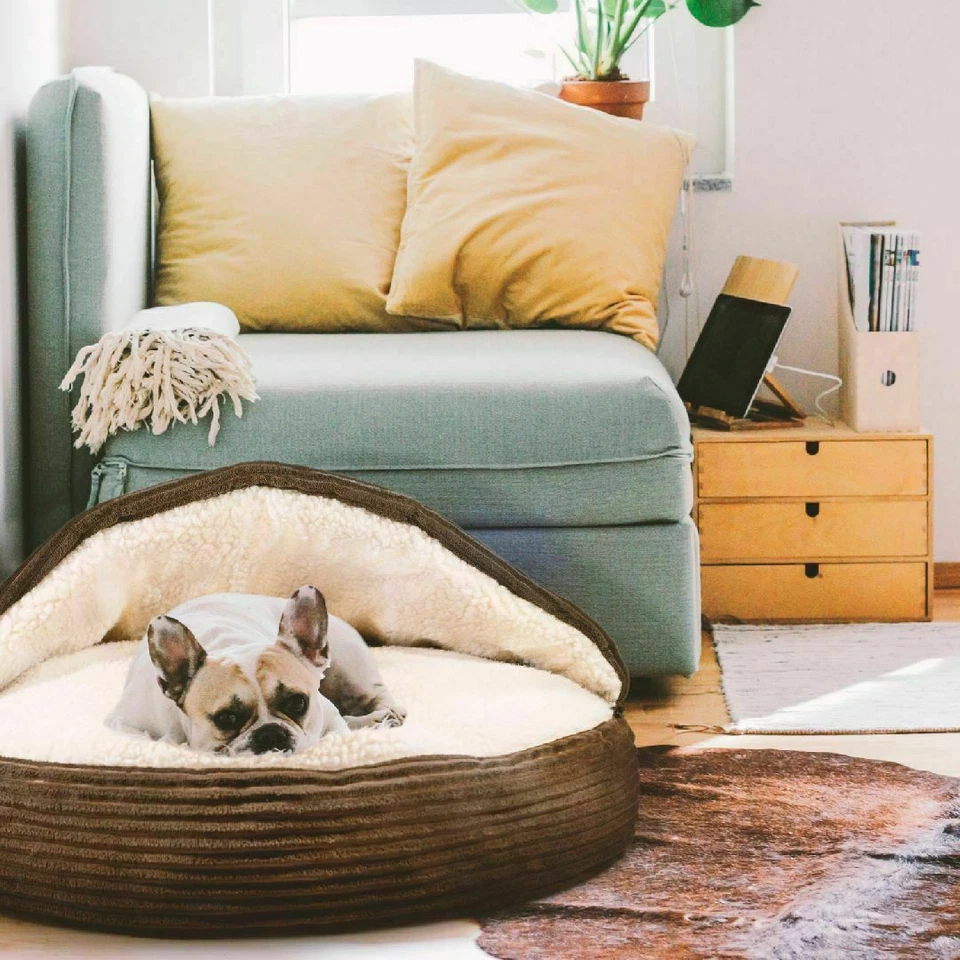 Pet Cave Snuggly Cozy Orthopedic Round Soft Bed for Small Dog or Cat  - Image 1 of 4