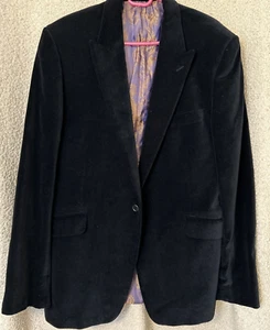 Chaqueta de Cena William Hunt Terciopelo Negro 42R Forro de Lujo, Ropa de Ocasión de Noche - Imagen 1 de 18