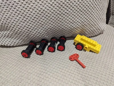 Vintage Lego 890 Wind Up Car Motor & Key with Four Axles And Wheels Vintage 1981 - Image 1 of 4