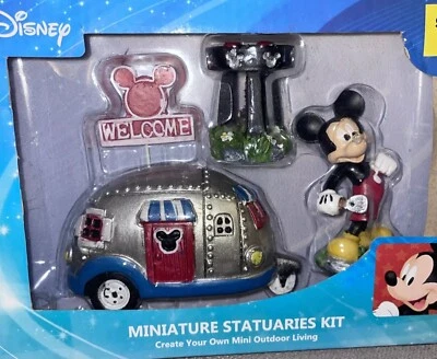 Disney Mickey Mouse 4 Pc Miniature Statuaries Kit Fairy Garden, Camping Set, BBQ - Image 1 of 4
