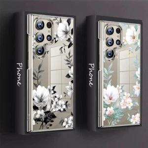 Hülle für Samsung S25 Ultra S24FE S23 S22 S21 A16 A35 A35 A15 Blume Klar PC Case - Picture 1 of 18