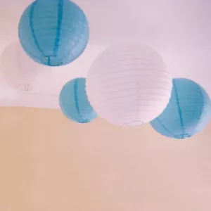 24x white blue paper lanterns engagement wedding birthday anniversary decoration - Picture 1 of 3