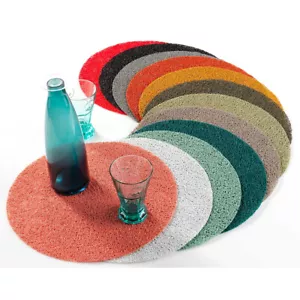4x Platzset rund abwischbar 38cm Platzmatte Tischdeko Tischmatte Tischset bunt - Bild 1 von 22