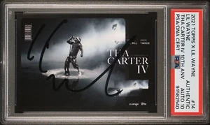 LIL WAYNE SIGNED 2021 TOPPS THA CARTER IV TRADING CARD PSA/DNA AUTO 10 - Picture 1 of 2