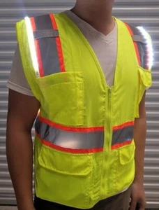 Ultra Bright Light-Up Safety Vest (Class 2/Cooling Mesh) w/ 9hr Battery - LARGE - Picture 1 of 13