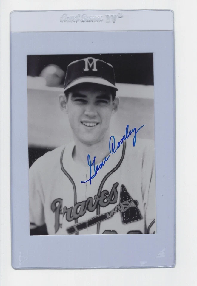 Foto autógrafa de béisbol firmada por Gene Conley de los Bravos de Milwaukee 3 1/2 x 5 Foto 1 de 1