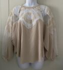 Free People Toni Top In Cream Ivory Lace Sz Small NWOT