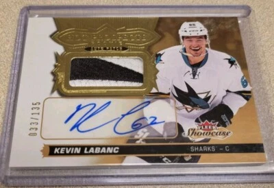KEVIN LABANC 2016-17 FLEER SHOWCASE HOT PROSPECTS ROOKIE AUTO PATCH SP/135 #175 - Image 1 of 2