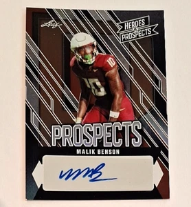 2024 Leaf Heroes & Prospect Signatures #AP-MB1 Malik Benson Rc Auto #8/25 - Foto 1 di 3