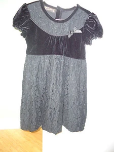 SWEET IVY Girls Black Velour Fully Lined Holiday Dress Size 4 - Picture 1 of 1