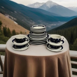 Juego De 20 Ajustes De Lugar Arabia De Finlandia AZUL ANÉMONA 5 Piezas - Imagen 1 de 17