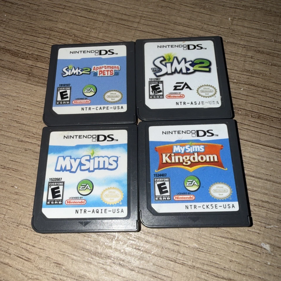 Lot of 4 Sims DS Games My Sims & My Sims Kingdom, Sims 2 & Apartment Pets - Image 1 of 3
