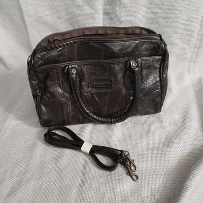 Renacimiento Marrón Oscuro Patchwork Mango Correa Cremallera Monedero Foto 1 de 4