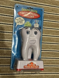 Vintage sprechender Zahn Zahnbürstenhalter 2002 Fun-damental Too Ltd. RAR. NOS - Bild 1 von 9
