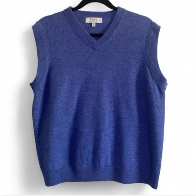 Turnbury Sweater Vest Men's Size XL Navy Blue Extra Fine Merino Wool Preppy - Image 1 of 4