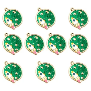10pcs in Sky Round Pendants Chic Charms DIY Jewelry Making Accessory - Picture 1 of 12