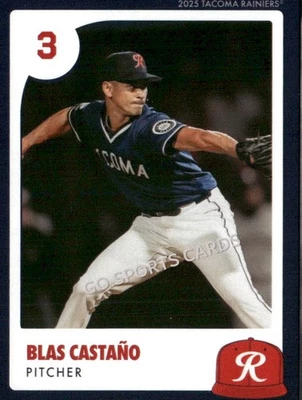 2025 Tacoma Rainiers Blas Castano RC Rookie Seattle Mariners DR Minor League - Image 1 of 2