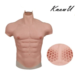 Male Suit Fake Belly Muscle Chest Crossdresser Macho Realistic Silicone Muscle - Picture 1 of 18