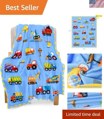 Manta ligera para niños - Diseño de vehículo de dibujos animados, ideal para viajar y jugar Foto 1 de 4