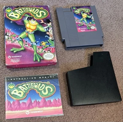 Battletoads (Nintendo NES, 1991) COMPLETE CIB w/ Manual Game Styrofoam & Tested - Image 1 of 4