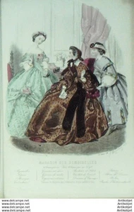 Mode Magasin des demoiselles 1860 #  1 Gravure originale aquarellee - Picture 1 of 1