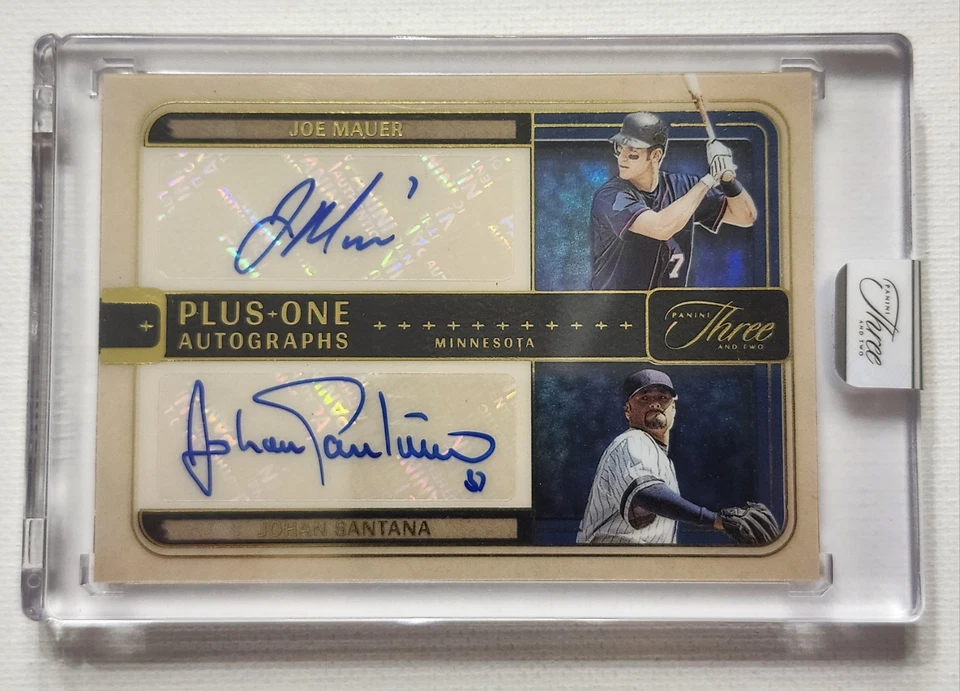 Panini Three and Two Plus One Signatures Mauer & Santana 2025/49 gemelos automático Foto 1 de 4