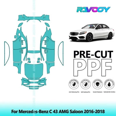 Película de protección de pintura precortada PPF para Mercedes-Benz C 43 AMG berlina 2016-2018 Foto 1 de 4