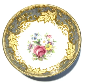 Vintage Paragon England Dessert Small Bowl Nut Candy Dish Blue Gold Rose Floral - Picture 1 of 5