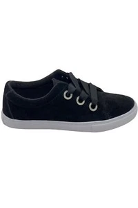 Isaac Mizrahi Live! SOHO Grosgrain Lace-Up Suede Sneakers Black - Picture 1 of 5