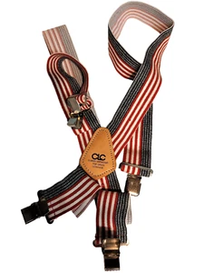 Tirantes de agarre de garra elástica bandera de Estados Unidos CLC artesanal de cuero personalizado rojo blanco azul - Imagen 1 de 5