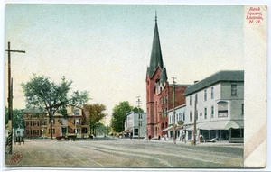 Postal Bank Square Street Scene Laconia New Hampshire 1910c - Imagen 1 de 1