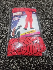 MARVEL Children's Costume Spider-Girl Tights Size Medium-Large Red w/ Black 🕸  - Picture 1 of 6