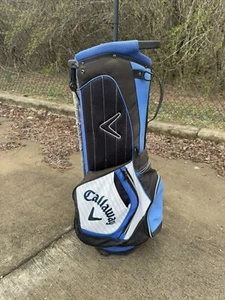 Callaway CHEV ORG 7 Way Golf Cart Carry Bag Blue White Black W/rain Cover - Picture 1 of 13
