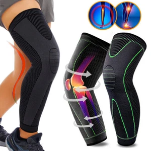 Knee Support Brace Compression Long Legs Sleeve Arthritis Running Gym Sport Pain - Picture 1 of 15