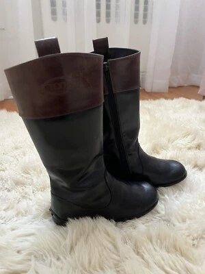 Tods girls leather riding boots sz 28 - Image 1 of 4