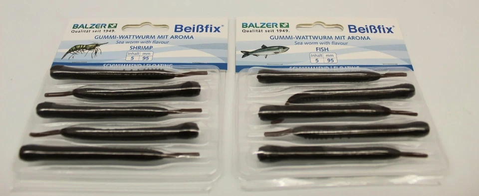 Balzer Beißfix aromatisierte Gummiköder Watwürmer Naturfarben Aroma Fish Krabbe - Bild 1 von 1