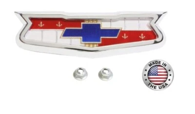 Trim Parts Trunk Emblem & Bezel Assembly For 1960 Bel Air and Impala 283 V8 USA - Image 1 of 4