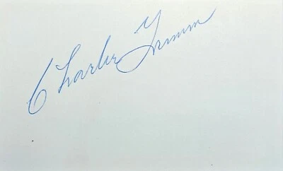 Charlie Grimm Chicago Cubs 1925-1936 Signed 3x5 Index card JSA COA AQ52874 - Image 1 of 3