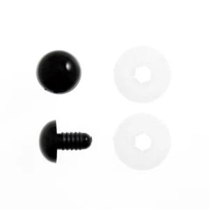 The Craft Factory 6er Pack 12 mm massiv schwarz Spielzeug Augen Basteln Teddy Kuscheltiere - Bild 1 von 1