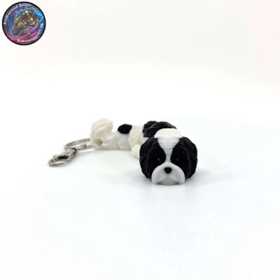Lindo llavero para perro Shih Tzu Flexi inquieto cremallera tirar articulado 3D cachorro Foto 1 de 4