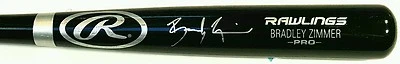 Bradley Zimmer Autografiado Nombre Grabado Murciélago Negro con Certificado de Autenticidad JSA Witness Foto 1 de 4