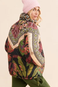 NWT Farm Rio Tropical Rauti Puffer Reversible Zip Up Jacket Snow Size XL - Picture 1 of 16
