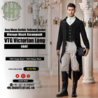 Ivay Men's Gothic TAIL COAT jacket Ventage Black Steam Punk VTC